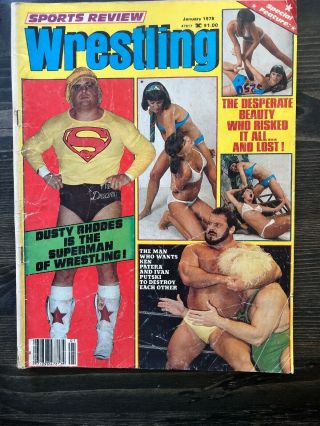 Sports Review Wrestling January 1978.  Dusty Thinks He’s Superman