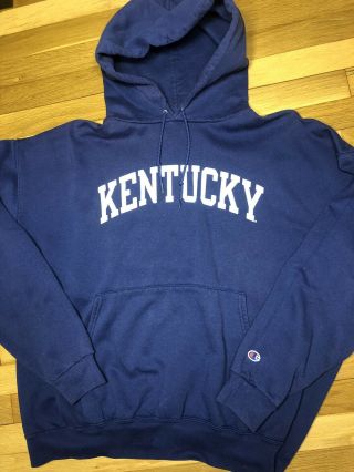 Vtg 90s Champion Kentucky Wildcats Hoodie Sweatshirt Men 