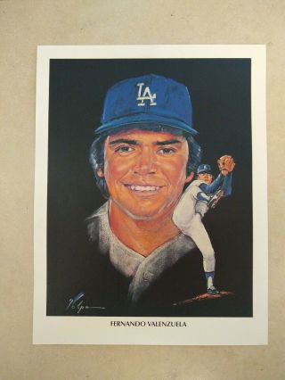 1982 Los Angeles Dodgers Union 76 Fernando Valenzuela Baseball Print