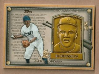 2012 Topps Commemorative Gold Hall Of Fame Plaque Relic Jackie Robinson Hof - Jr