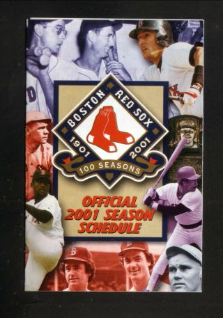 Boston Red Sox - - 2001 Pocket Schedule - - Hood - - Williams/ruth/martinez
