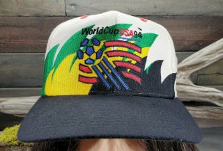 Vtg 90s World Cup Usa Soccer 94 Snapback Cap Flag Embroidered Hat 1994 Og Euc