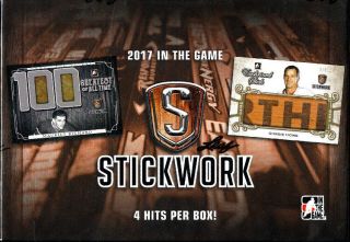 2016 - 17 Leaf In The Game Itg Stickwork Hockey Hobby Box (4 Hits Per Box)