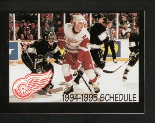 Sergei Federov - - Detroit Red Wings - - 1994 - 95 Pocket Schedule - - Coke