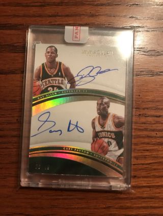 Ray Allen Gary Payton 2016 - 17 Immaculate Duals /49 On Card Auto
