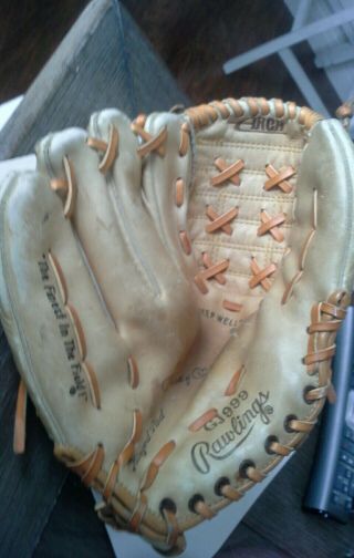 Vintage Rawlings Mickey Mantle Gj999 Left Hand Thrower Baseball Glove Signature