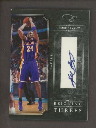 2010 - 11 Panini Elite Black Box Reigning Threes Kobe Bryant Lakers Auto /99