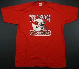 Rare Vtg Logo 7 St.  Louis Cardinals Nfl Single Stitch T Shirt 70s 80s Arizona L