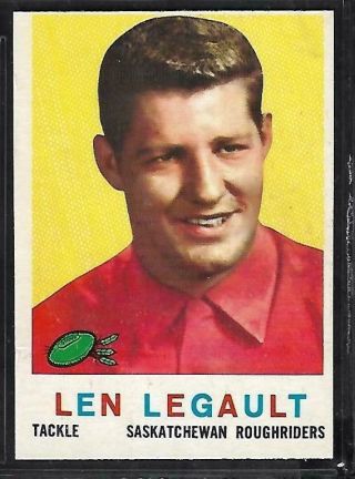 1959 Topps Cfl Football: 81 Len Lagault Rc,  Saskatchewan Roughriders