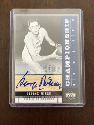 George Mikan - 2003/04 Upper Deck Ud Legends Championship Numbers Auto 52/99