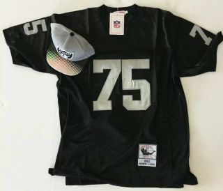 Oakland Raiders Howie Long Number 75 Mitchell And Ness Throwback Jersey Xl