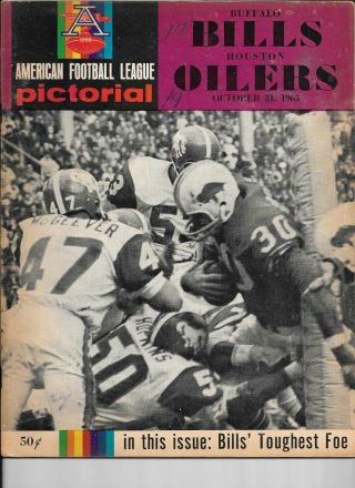 1965 Buffalo Bills Program Vs.  Houston Oilers