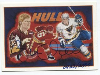 1991 - 92 Upper Deck Heroes Brett Hull Autograph Card 0433/2500