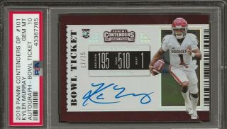 2019 Contenders Bowl Ticket Kyler Murray Rc Rookie On Card Auto /25 Psa 10 0039