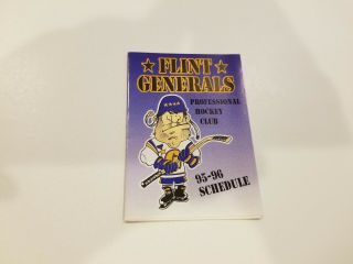 Flint Generals 1995/96 Minor Hockey Pocket Schedule - Pepsi (rk)
