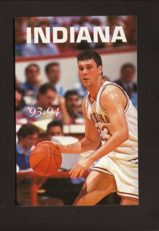 Indiana Hoosiers - - 1993 - 94 Basketball Pocket Schedule - - Iu Credit Union