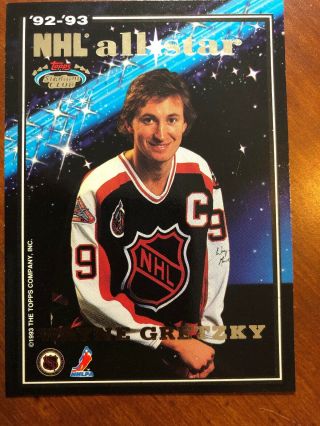 92 - 93 Topps Hockey Nhl All Star Double Sided Wayne Gretzky/mario Lemieux