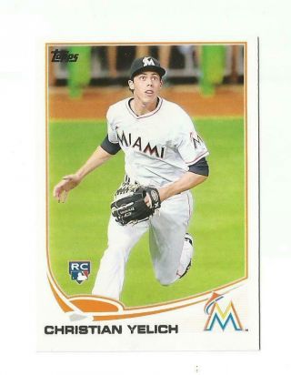 Christian Yelich Rc 2013 Topps Update Us290 Brewers Rookie Hot