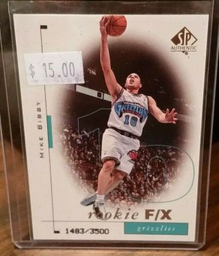 1998 - 99 Mike Bibby Ud Sp Authentic Rookie F/x Card 92 Ed 1483/3500