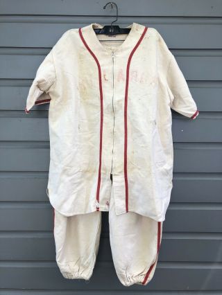 Vintage 1940’s 1950’s Felco Men’s Baseball Uniform Old Jersey And Pants