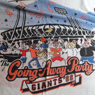 Vintage San Francisco Giants Going Away Party 1999 Candlestick Park Towel 28x50 "