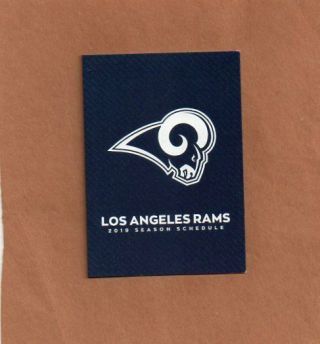 2019 Los Angeles Rams Pocket Schedule