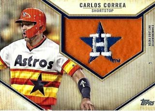 Carlos Correa 2019 Topps Hat Logo Patch Houston Astros Rhlp - Cc