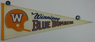 Vintage 70s Cfl Winnipeg Blue Bombers 30x12 Pennant