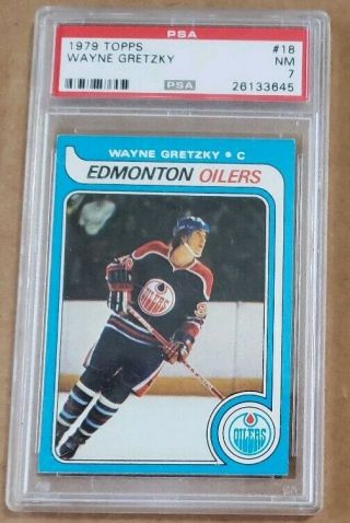 1979 Topps Wayne Gretzky Rookie Psa 7 Nm.  Edmonton Oilers.  18