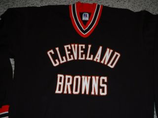 VINTAGE CLEVELAND BROWNS TEAM ISSUE SIDELINE PULLOVER RUSSELL ATHLETIC XL NYLON 2
