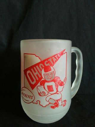 Vintage Ohio State Buckeyes Football Player Collectible Glass Cup Mug