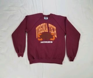 Vintage 90s Virginia Tech Hokies Lee Sport Sweatshirt Mens Medium
