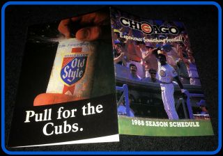 1988 Chicago Cubs Old Style Beer Baseball Pocket Schedule