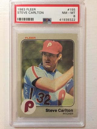 1983 Fleer Steve Carlton 155 Psa 8