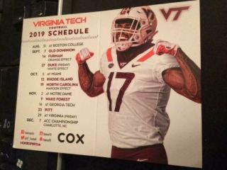 2019 Virginia Tech College Football Pocket Schedule Cox Version 17