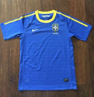 Nike Authentic Brazil Soccer Jersey Nike Dri - Fit Size Youth Large Blue