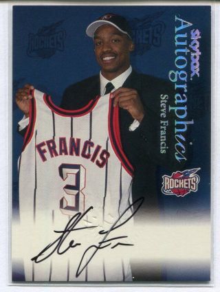 1999 - 00 Skybox Autographics Rc Steve Francis Auto Autograph