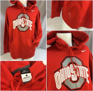 Ohio State Buckeyes Nike Therma Fit Hoodie L Red Poly Ygi 8324