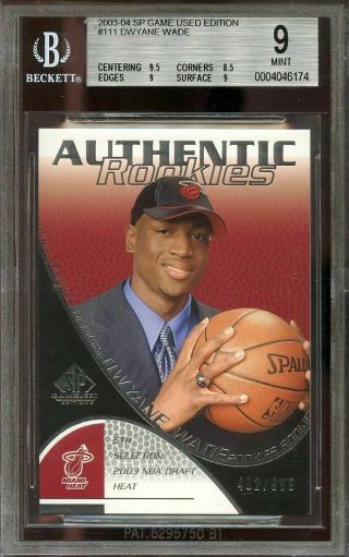 2003 - 04 Sp Game Edition 111 Dwyane Wade Heat Rookie Bgs 9 (9.  5 8.  5 9 9)