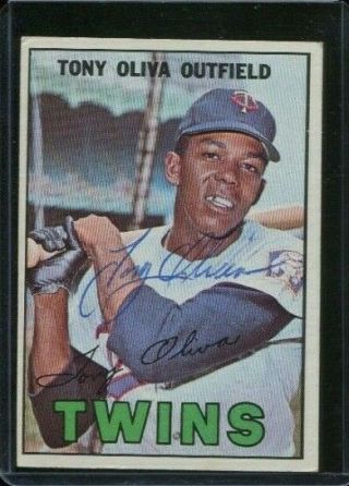 1967 Topps 50 Tony Oliva Autographed Signed Twins Card