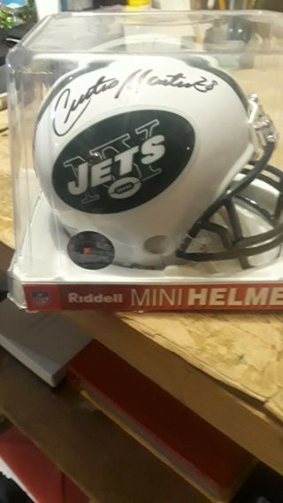 Curtis Martin Signed Jets Mini Helmet Steiner Wow
