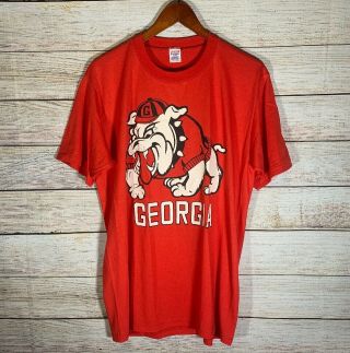 Vtg 80s 90s Georgia Bulldogs Ncaa College Football Uga T - Shirt 50/50 Soft Sz Xl