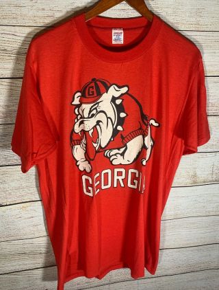 Vtg 80s 90s Georgia Bulldogs NCAA College Football UGA T - Shirt 50/50 Soft Sz XL 2