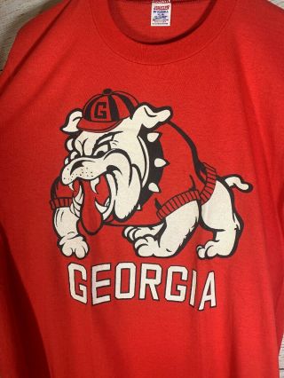 Vtg 80s 90s Georgia Bulldogs NCAA College Football UGA T - Shirt 50/50 Soft Sz XL 5