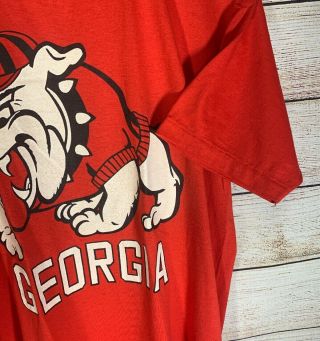 Vtg 80s 90s Georgia Bulldogs NCAA College Football UGA T - Shirt 50/50 Soft Sz XL 7