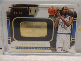 2017 - 18 Panini Impeccable Kevin Durant Warriors 1/2 Troy Oz 14k Gold 03/10