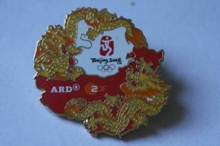 Ard Zdf Beijing 2008 Olympic Pin Badge Media