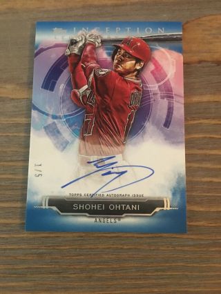Shohei Ohtani 2019 Topps Inception Blue Parallel Auto 1/5 Angels