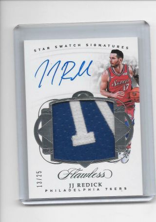 2017 - 18 Panini Flawless Jj Redick Star Swatch Signatures Patch Auto 13/25