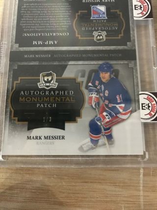 13/14 THE CUP Mark Messier Monumental Patch Numbered 1/3 2